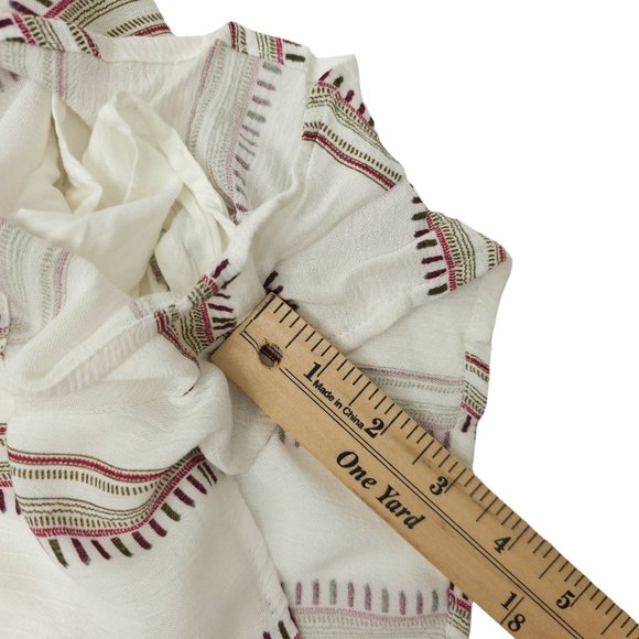 Sadie And Sage Striped Romper Size S Tie Belt Back Zip Lined Deep V Neck - Picture 11 of 16